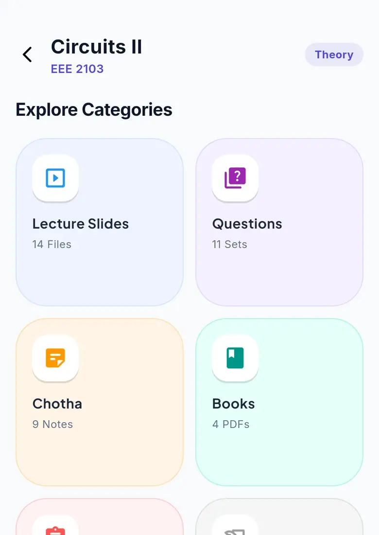 Course folders filled by the CR