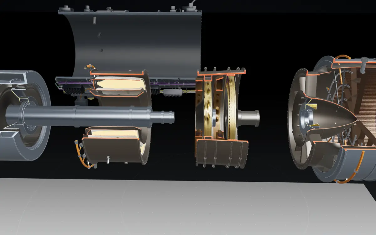 3D exploded jet engine